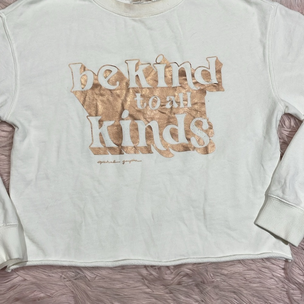 Spiritual Gangster Be Kind Cropped Crewneck Graphic Sweatshirt - Picture 8 of 9